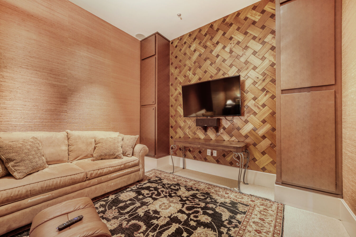 Family room with built-ins